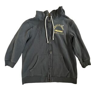 Abercrombie & Fitch ~ Slate Blue~ Distressed~3/4 sleeve~Hoodie Jacket~size L